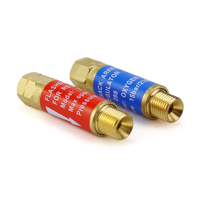 TIANLYLIN Oxygen Acetylene Flashback Arrestors Set 9/16-18 Threads for Regulator