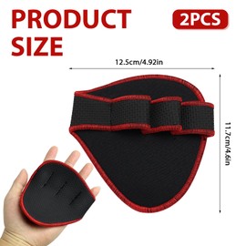 eModwey Pack of 2 Fitness Grip Pads, Grip Pads for Pull-Ups and Strength Training, Neoprene Grip Pads as an Alternative to Gloves, for Gym, Crossfit and Weightlifting, Unisex, Black