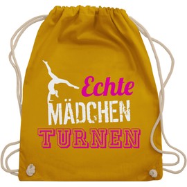 Shirtracer - Gym Bag Backpack - Real Girls Gymnastics I Gift Gymnastics, 12 Mustard Yellow