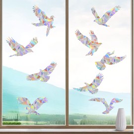 HOOWA Prisma Bird Protection Window Stickers Birds Large 27-31 cm, Pack of 9 Rainbow Film Window Stickers, Suncatcher Stickers, Prism Window Stickers, Bird Protection for Glass Panels