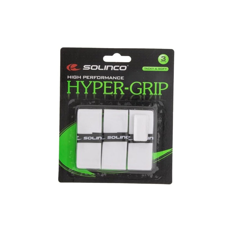 Solinco Hyper Extra Tacky Tennis Over Grip White 3 Pack
