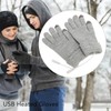 USB Heated Gloves Thicken Detachable Electronic Warming Knitted Gloves for