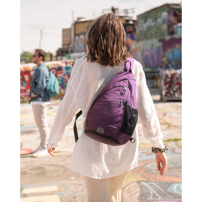 WATERFLY Sling Bag Sling Backpack Small Crossbody Shoulder Bag for