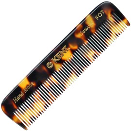 Kent FOT Tokyo Yellow Fine Tooth Comb for Men - Handmade Pocket Comb for Travel, Styling, Fine or Thinning Hair, Mustache and Beard Care Handpolished Saw-Cut Made in England