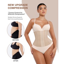 Lover-Beauty Waist Trainer, Tummy Control Waist Cincher Corset for Women, Hourglass Body Shaper, Clay, S
