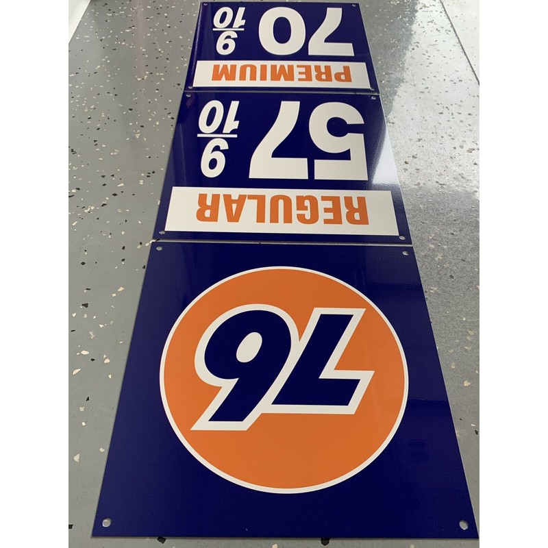 Union 76 Gasoline sign 3 piece vintage reproduction 1960-70s Prices