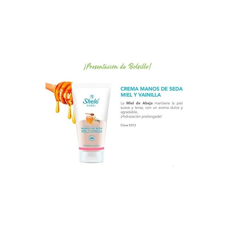Sheló NABEL Crema De Manos De Seda, Miel Y Vainilla