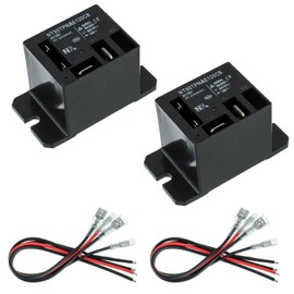 EPLZON NT90-DC24V-8X Power Relay DC 24V Coil 30A 40A SPST(1NO) with Flange Mounting and 10 Quick Connect Terminals Wires Mini Relay(Pack of 2pcs)