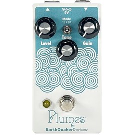 EarthQuaker Devices Plumes Small Signal Shredder Pedal, Pearl White and Turquoise (Cottonwood Exclusive 2)
