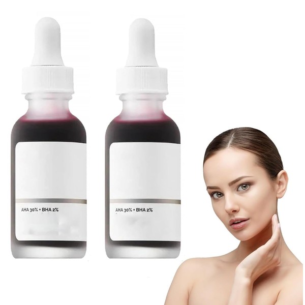 Gesichtsserum,Peeling-Lösung,Gesicht Exfoliant,Schönheitsfehlern Reduziert Gegen Pickel & Mitesser, Große Poren,2Pcs