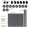 HBLYJS Industrial Pipe Shelving System with 4 Tiers, Black Iron