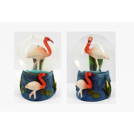 Cornelißen Glitter Ball Flamingo Double Animal Snow Miniature Shaker Glass Ball