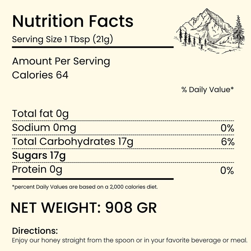 Altay Raw Mountain Honey - 100% Pure, Unfiltered, Unpasteurized, Ethically