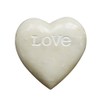 Creative Co-Op Soapstone Heart Decoration Engraved Love,White