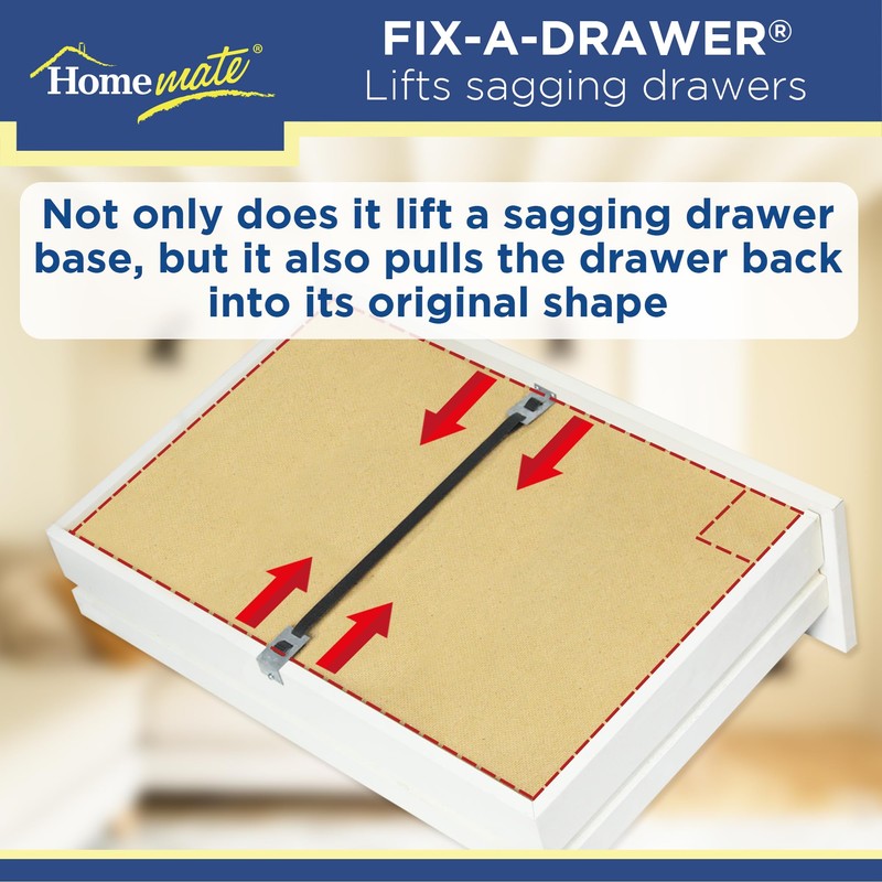 Homemate® Fix-A-Drawer™ - The ULTIMATE drawer protection! Mends sagging, broken,