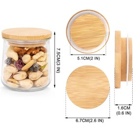 mason life Oui Yogurt Bamboo Jar Lids Set,Wooden Lids f with Silicone Sealing Rings,Cookie Glass Storage Lids,4 Pcs Containers Kitchen Utensils Tin Canister