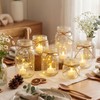 Gandeer 6 Pcs Glass Mason Jar with LED Lights for