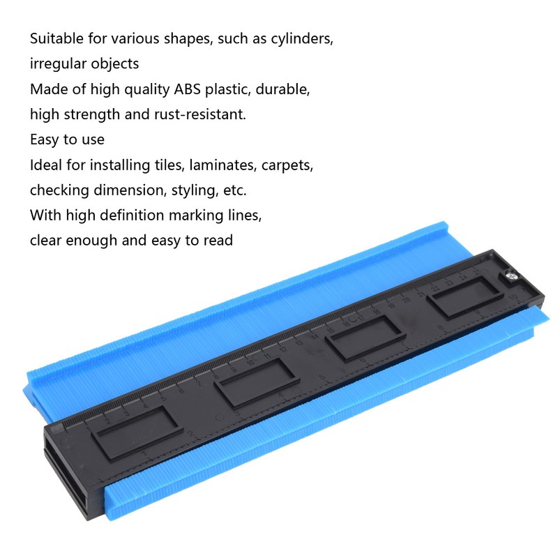 Contour Gauge ABS Plastic Multifunctional Irregular Ruler Woodwooking Measuring ToolBlue