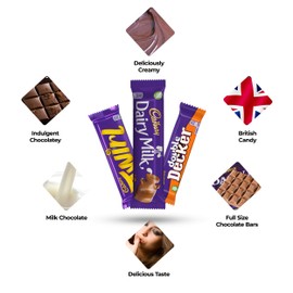 Chocolate Bar Variety Pack - 12 Assorted Chocolate Bars Including Dairy Milk, Crunchie, Wispa, Twirl, and More - Imported British Chocolate - Bundled By Zuvo - Gift Hamper