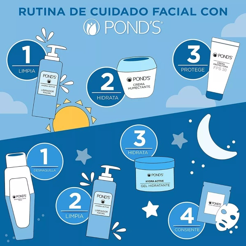 Nivea Kit Pond's: Gel, Limpiador Y Mascarilla Acido Hialuronico.