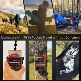 LoDinpo Survival Fishing Kit Mini Small Emergency Fishing Gear Pocket Tactical Fishing Tackle Travel Surf Fishing Box Backpacking Survivalist Fishing Accessories Pack Gifts For Fishing Starter Men