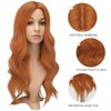 FESHFEN Long Orange Wig for Women, Middle Parting Synthetic Wavy