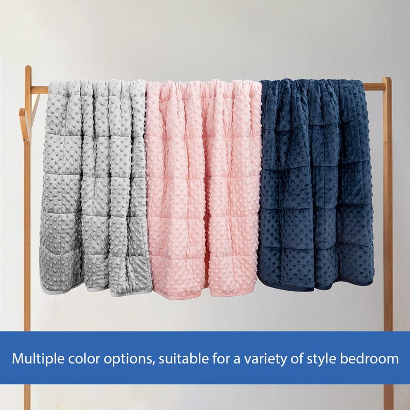 Kids Weighted Blanket Twin 7lbs (41"×60",Gray) Breathable Soft Minky Weighted