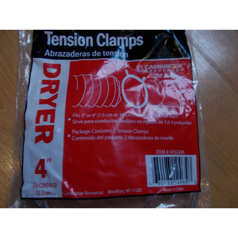 Secadora 4" Dryer Hose TENSION CLAMP s 2 New in