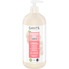 SANTE Naturkosmetik Sensitive Care Shampoo Probiotics + Triple Protein Complex, Vegan Hair Shampoo with Pump Dispenser for Strengthened Hair and More Moisture, Suitable for Sensitive Scalp, 950 ml