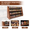 DecoWoodo Challenge Coin Display Case, 4 Row Solid Wood Military