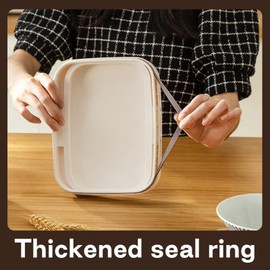 Qiveno Airtight Rice Storage Bin Flour Storage Container 4.5L/4.75qt, Clear Food Container with Measuring Cup Airtight Lid for Kitchen Pantry Organization and Storage