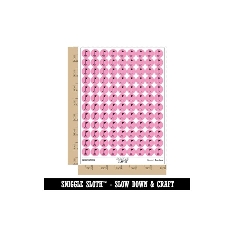 Golf Hole Flag 200+ Round Stickers - Matte Finish -