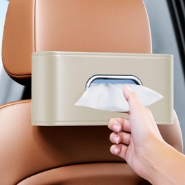 Soporte para pañuelos de coche, funda grande para guardar el coche ordenado, soporte para servilletas de asiento trasero de piel sintética de alta calidad, dispensador de pañuelos para coche