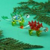CGB Giftware | 2 Assorted Red/Green Glass Dinosaur Animal Ornament