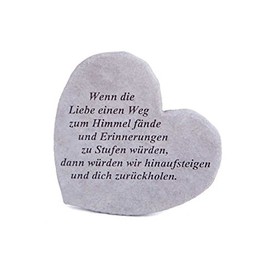 Memorial Stone "Wenn die Liebe..." Cast Stone 17 x 15 cm Grave Ornament
