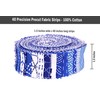 Soimoi 40Pcs Japanese Sashiko Print Precut Fabrics Strips Roll Up