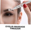 WOONEKY Eyelid Oil Gland Massage Gland Forceps Steel Eyelid Tweezers
