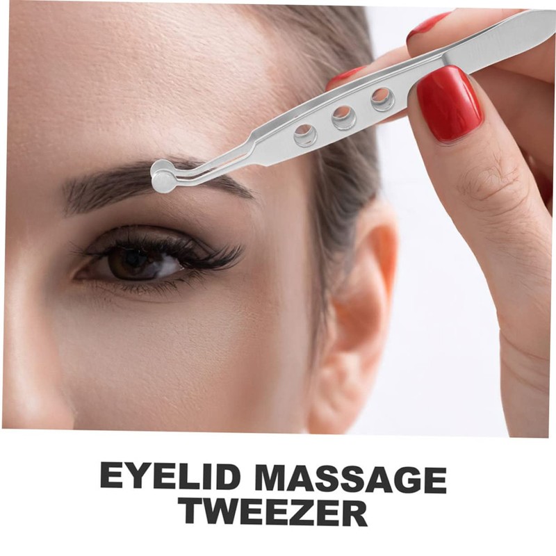 WOONEKY Eyelid Oil Gland Massage Gland Forceps Steel Eyelid Tweezers