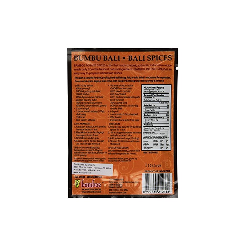 Bamboe Bumbu Bali Spices, 1.7-Ounce (Pack of 12)
