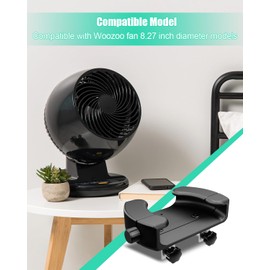 Bunk Bed Fan Holder Compatible with Woozoo Fan 8.27 Inch Diameter Models, Adjustable C-Clamp, Cooling Accessory for College and Military Barracks Dorm, Home, Camping, No Tools Needed, Black