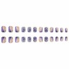 MERVF Square Press on Nails Short Fake Nail Purple French