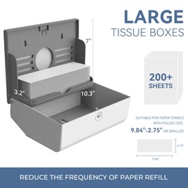 PLUSSEN Wall Mounted Commercial Paper Towel Dispenser, No Drill Hand Towels Dispenser Multifold Trifold c Fold for Home Industry Bathroom 10.8" L x 3.5" W x 8" H