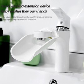 DXIA Pack of 3 Tap Extender, Children's Plastic Tap Extender, Tap Extender, Tap Extender, for Children, Baby, Hands, Washing, Bathroom, White