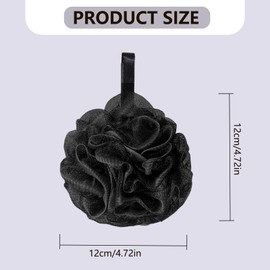 4 Stück schwarzer Badeschwamm, Peeling-Luffa-Schwämme für Männer und Frauen, Leicht Schäumend Extra groß Weiche Masche Peeling für seidig (Schwarz)