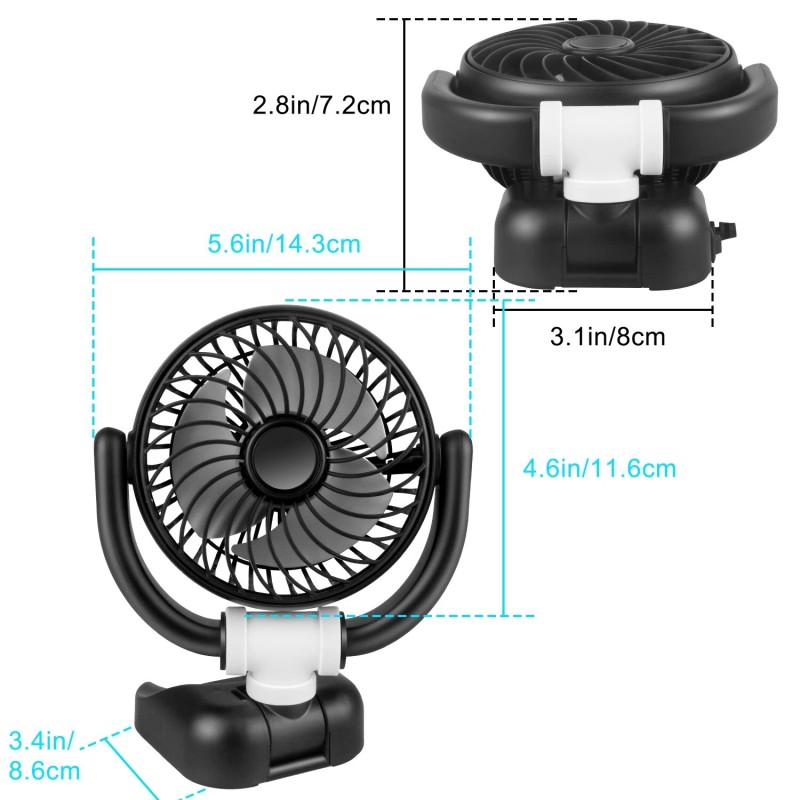 DONWELL For Ford 12V Single Head Car Fan Portable USB