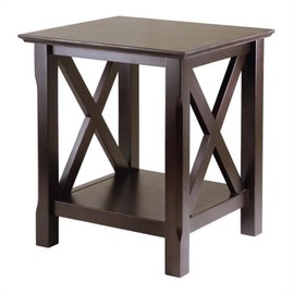 Pemberly Row Transitional Solid Wood End Table in Cappuccino