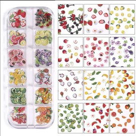 Mixed Colors Nail Flowers, 300pcs 3D Flower Nail Art Sequins Decals Mixed Leaves Design Slice Nail Flowers Ultra Wood Pulp Flakes Sequins 4