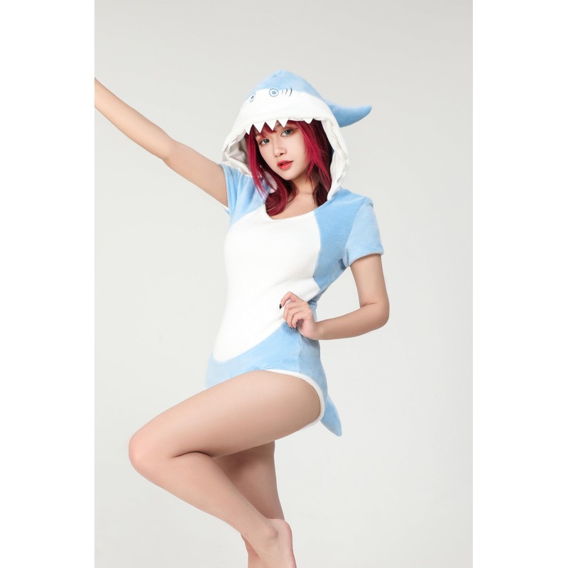 Mobbunny - Mameluco de tiburón para mujer, pijama de entrepierna,