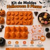 Molde De Silicona Halloween Con Papel Encerado Impreso