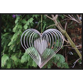 Wind Chime Heart/Christmas Decoration Heart/Stainless Steel (Large Heart 240 mm)